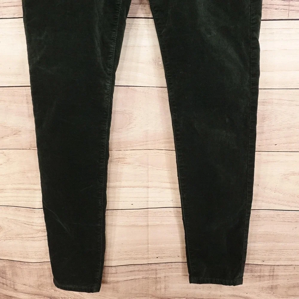 AG Adriano Goldschmied Pants Womens 30R Green Velvet The Farrah Skinny 30x29.5